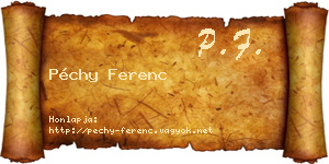 Péchy Ferenc névjegykártya